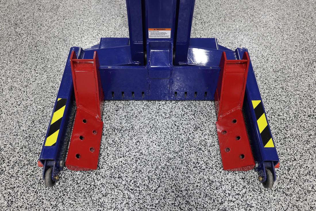 CLHM adjustable wheel carriage forks close-up
