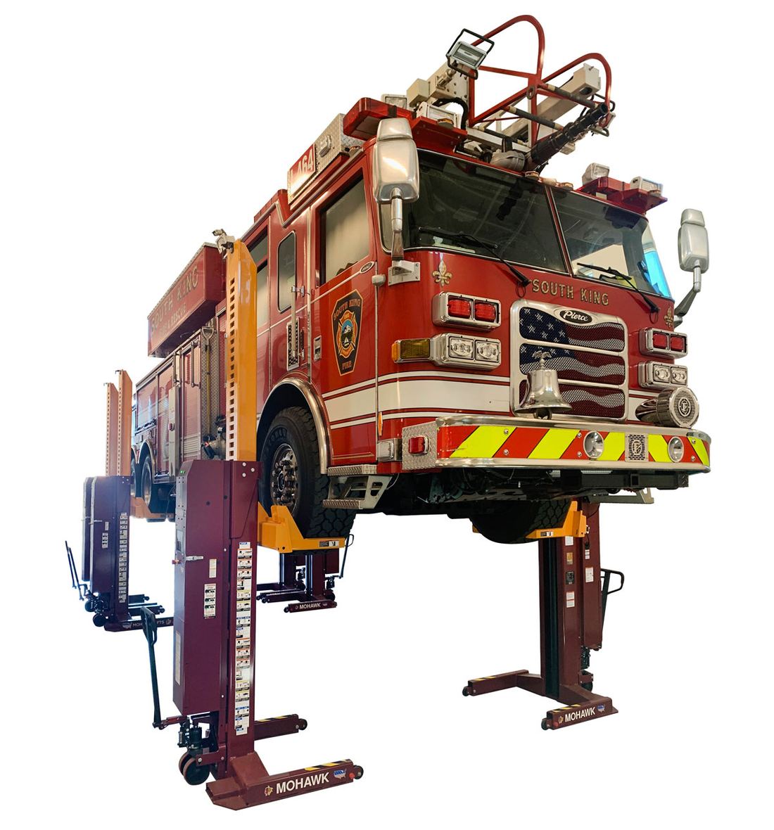 Fire truck on Mohawk 800 Series wireless columns