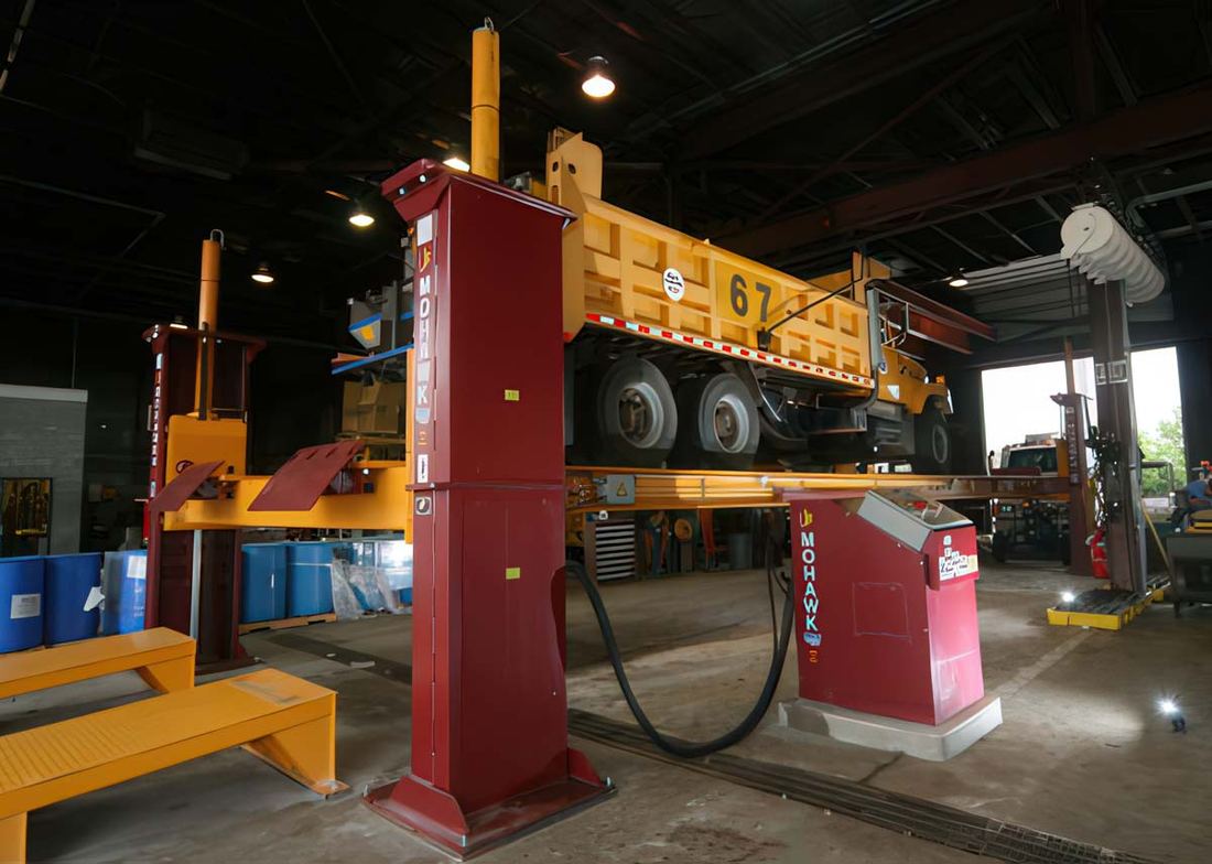 Dump truck on TR-110 extra-wide runways