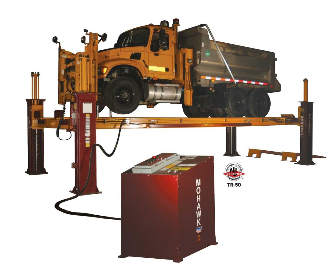 DOT truck driving onto a Mohawk TR Series lift